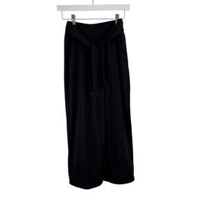 Aday Crop it Up Culotte Black Pants Office Travel Commuter Waist Tie Womens XS